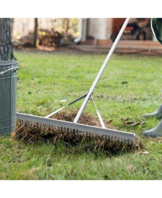 Aluminum Rake with 36 Inch Wide Rake Head and 68 Inch Long Handle