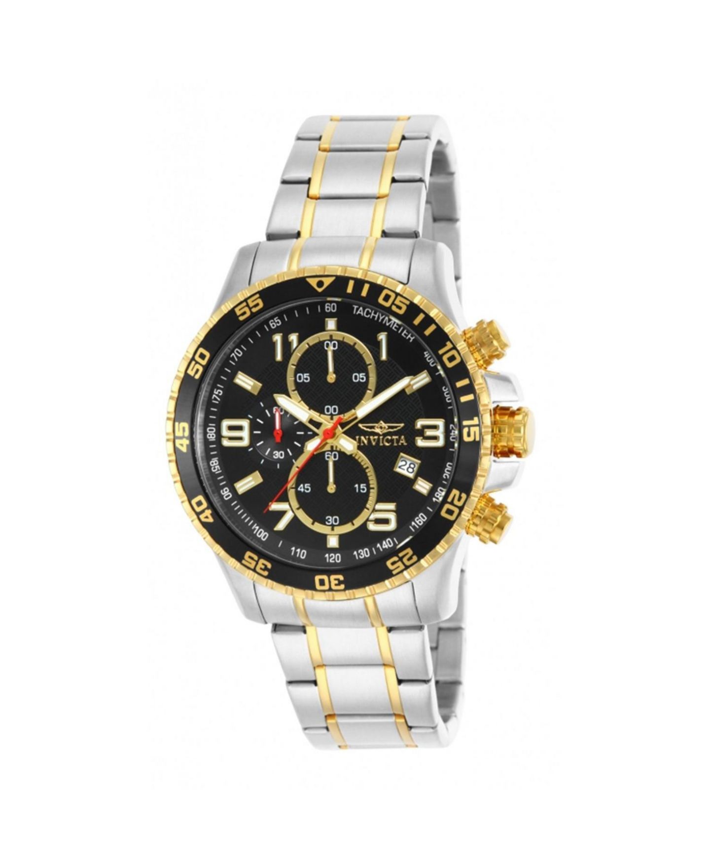 Мужские часы Invicta Specialty Quartz Chronograph Black Dial Stainless Steel Bracelet Watch — фото 2