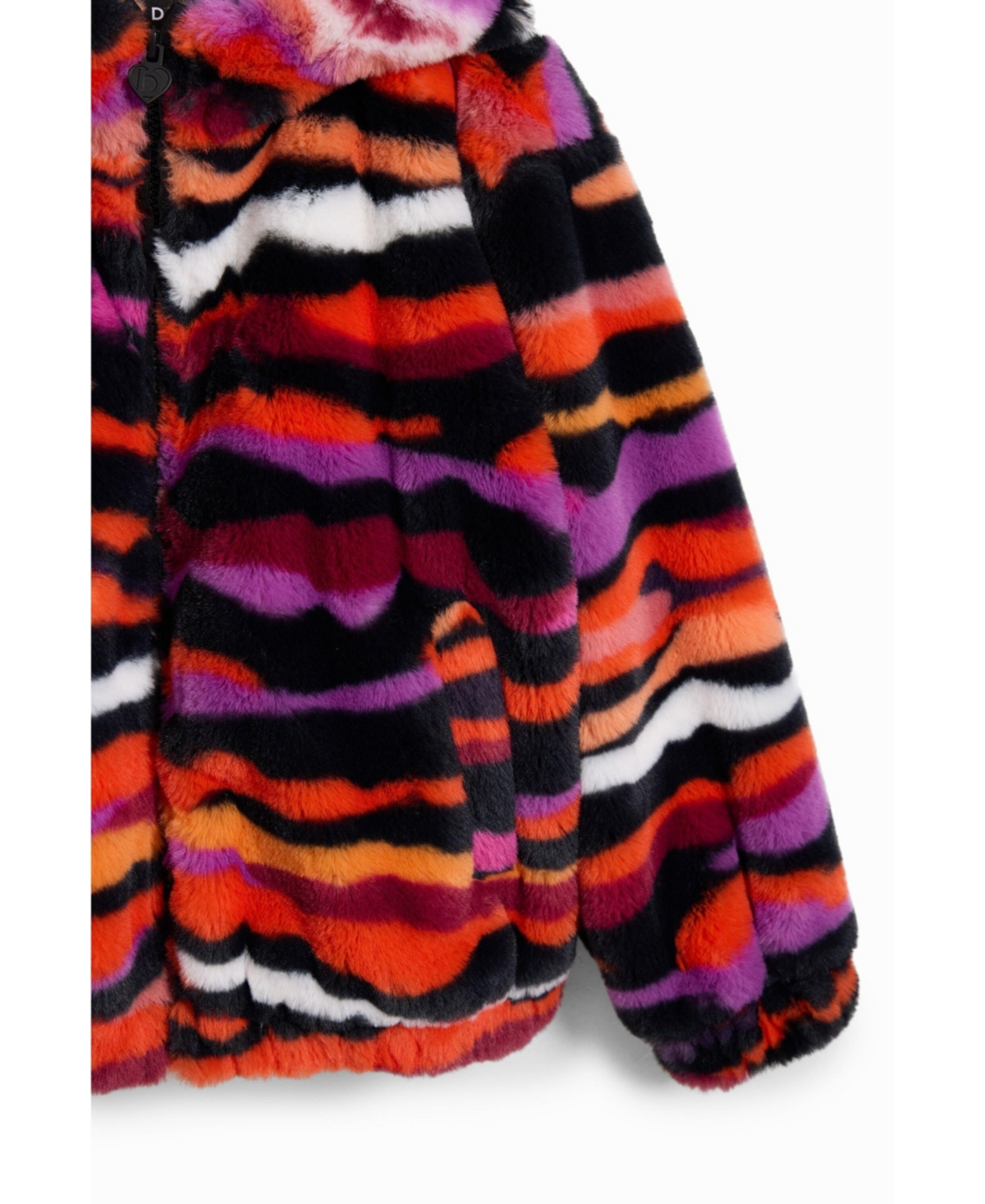 Desigual Girls Girls's Multicolored animal print faux fur jacket