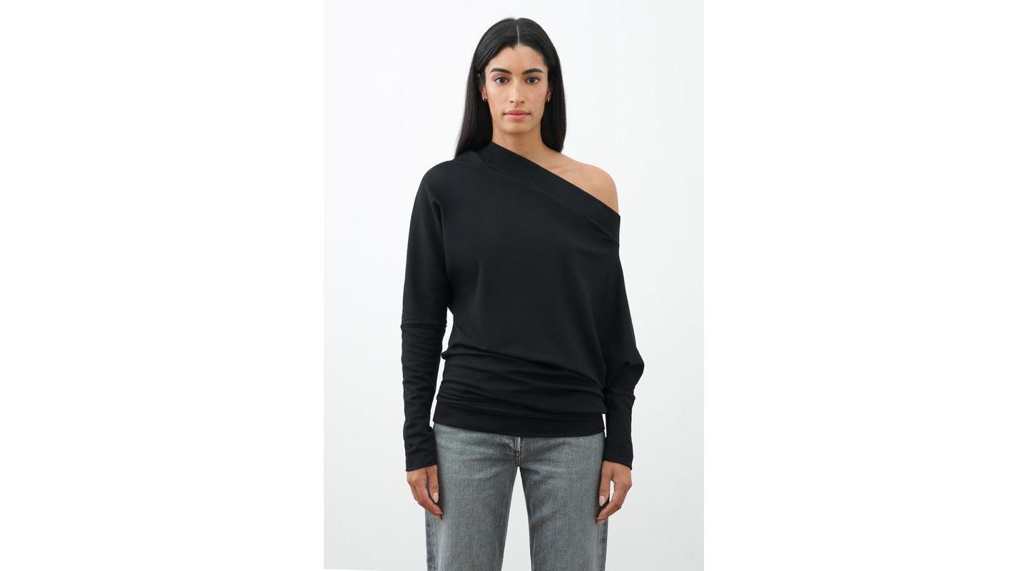 Женская толстовка Marcella Lauren Off-Shoulder Long-Sleeve Relaxed-Fit Casual, цвет: Чёрный — фото 1