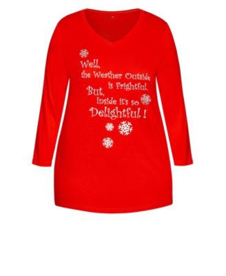 Women's Plus Size Slogan Sleep Top