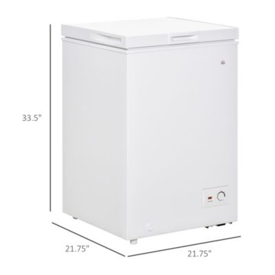 3.5 Cu Ft Mini Chest Freezer with Basket and 7 Temperature Settings
