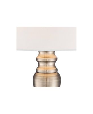 Thom Traditional Desk Lamp 19 1/4" High Brass Candlestick Touch On Off White Bell Shade for Bedroom Living Room Bedside Nightstand Office