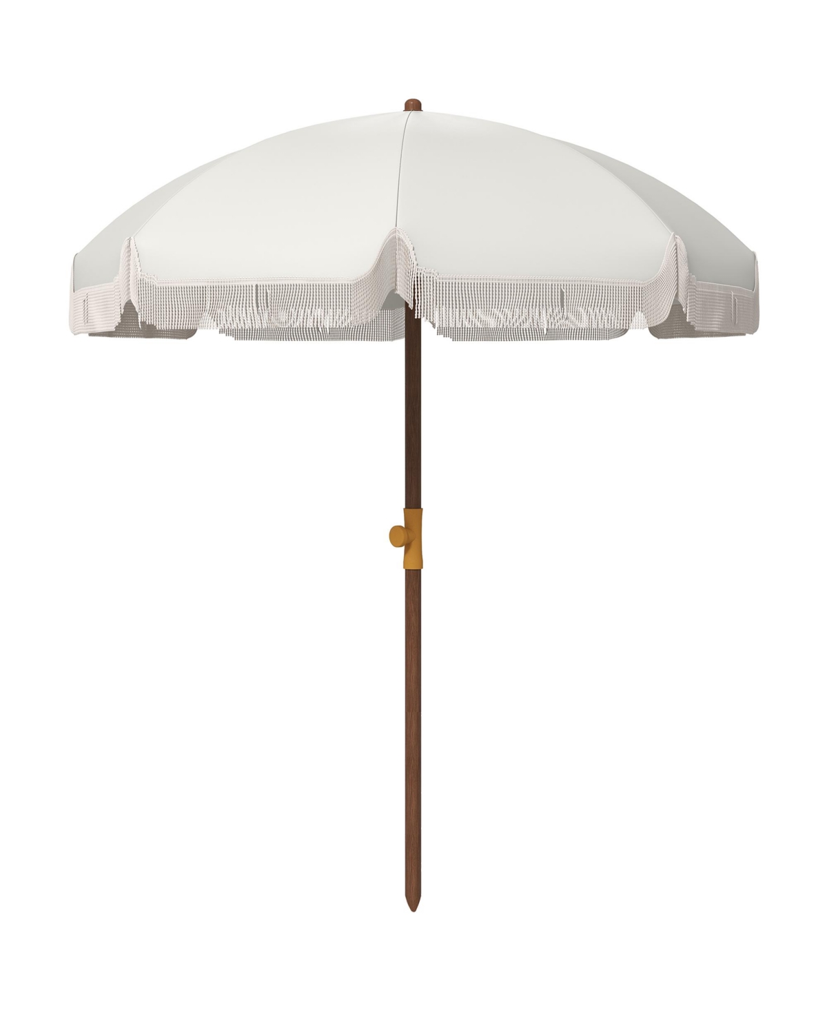 6.2' Ruffled Beach Umbrella with Carry Bag, Vent, Blue Stripe - Cream white