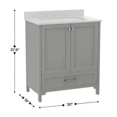 Argos Single Sink Bathroom Vanity with Undermount Basin, Soft-Close Cabinet, Easy-Glide Drawer, and Carrara Marble Finish Countertop