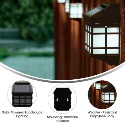Wall Mount Led Solar Powered Fence And Deck Lights - All-Weather Decorative Solar Lights - Set Of 6