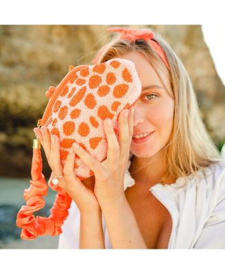 PEACHPUFF Arnoldi Hand-beaded Clutch Bag In Orange & Pink