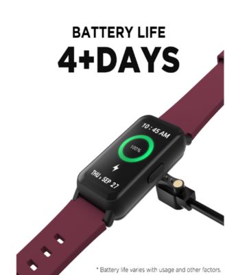 Active 4 Unisex Burgundy Silicone Strap Smartwatch Fitness Tracker 42.7mm