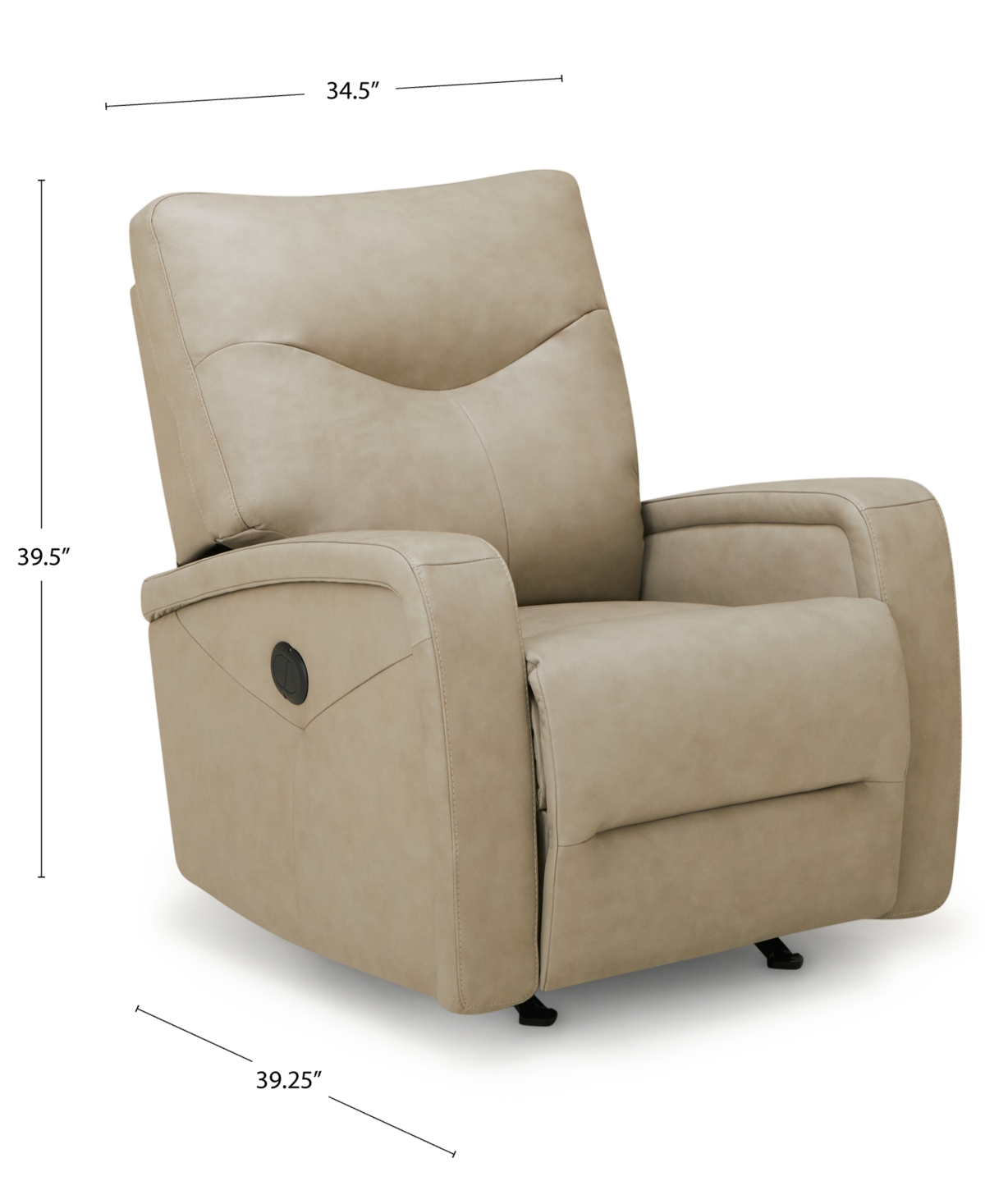 Macy's Trolan Leather Power Rocker Recliner, Created For  In Putty