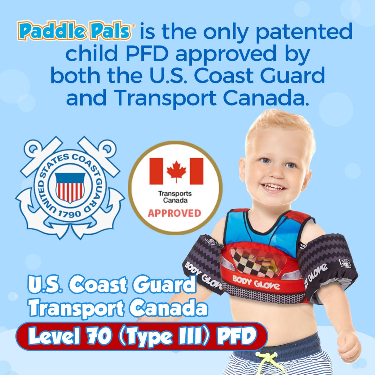 Body Glove Paddle Pals Motion Life Jacket - Uscg Approved Kids Vest -Car