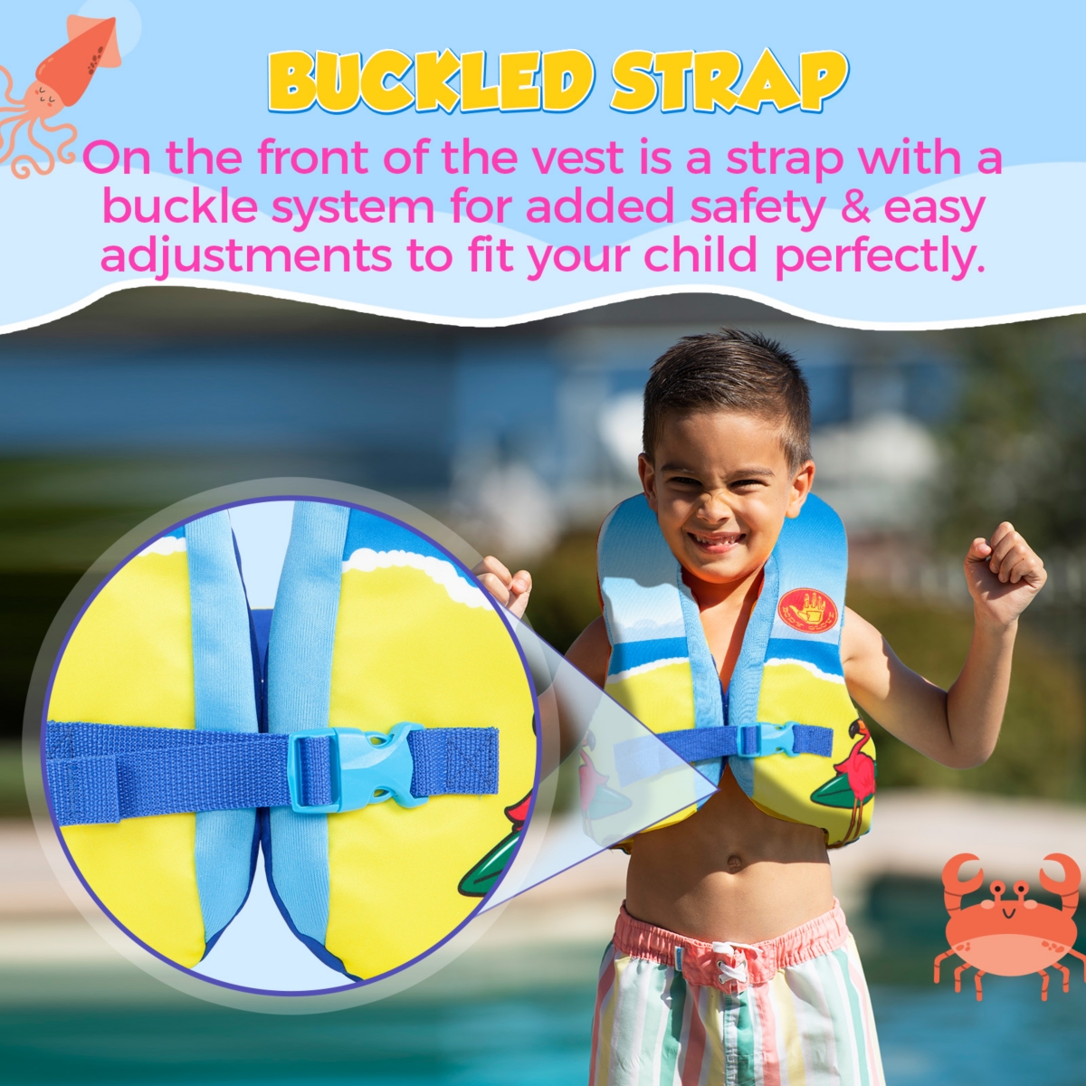 Body Glove Paddle Pals Splash Swim Vest, Toddler Floatie - Pfd Life Jacket for Kids - flamingo