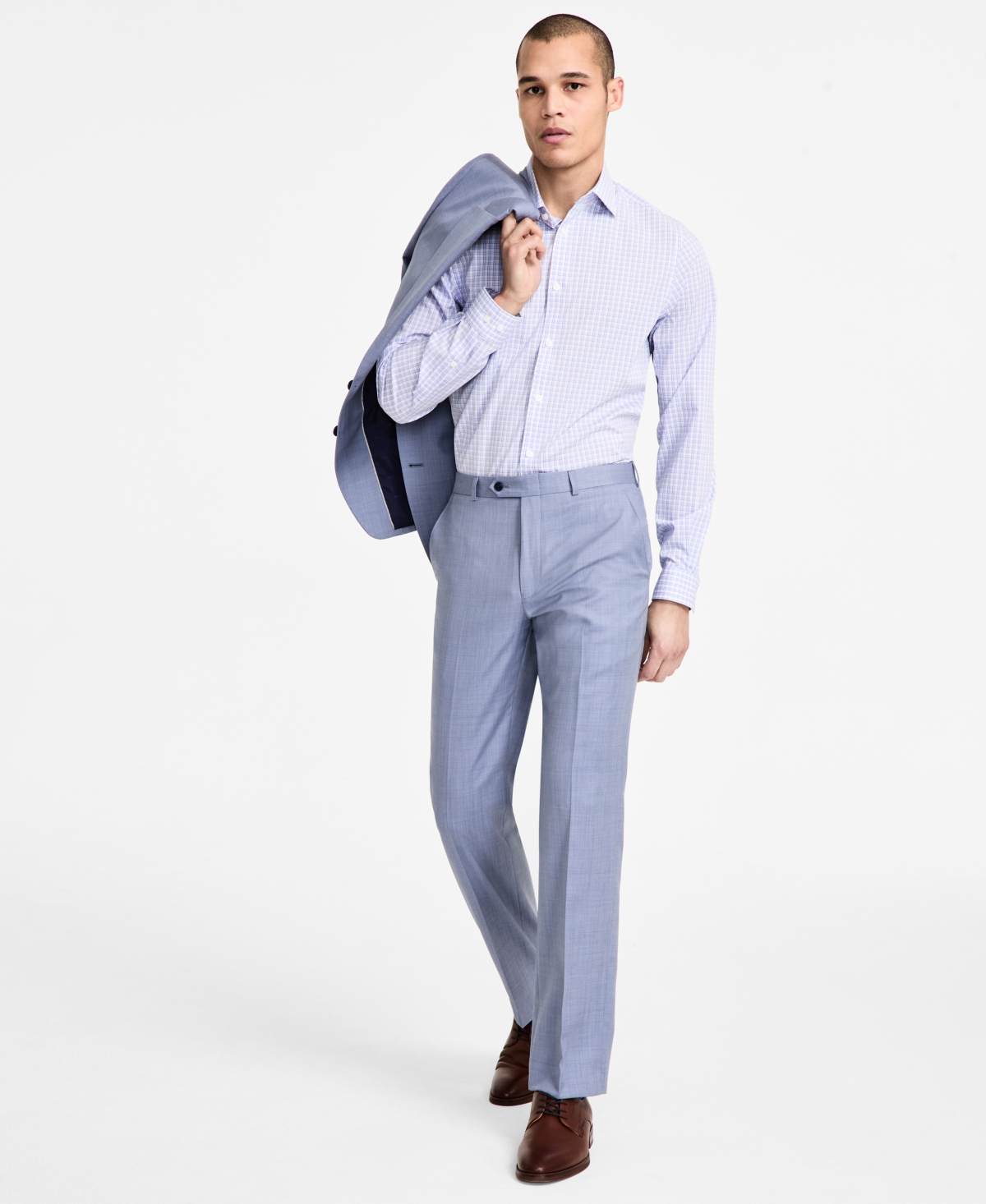 Michael Kors Men's Classic Fit Wool Blend Suit Separates Pant - Light Blue