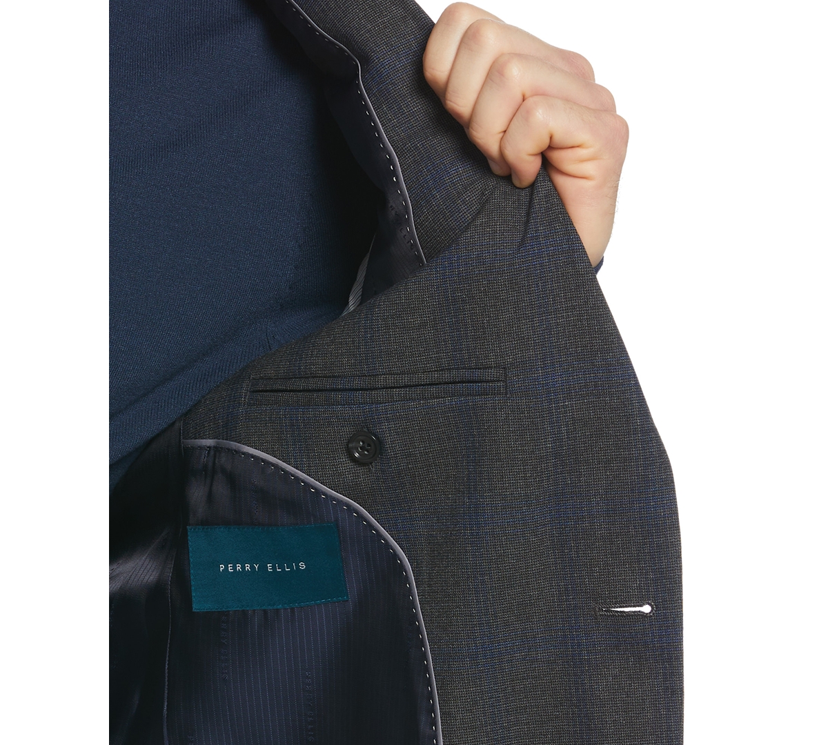 Perry Ellis Men's Fashion Plaid Stretch Suit Jacket