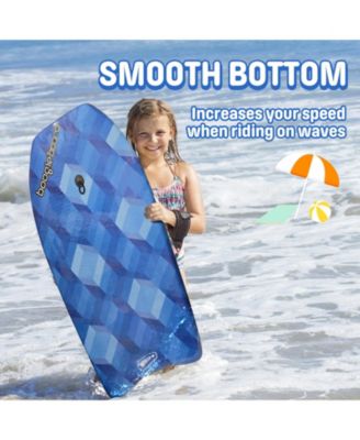 33" Fiber Clad Body Board for Beachwith Wrist Leash , Lightweight Boogie Boards with EPS Core