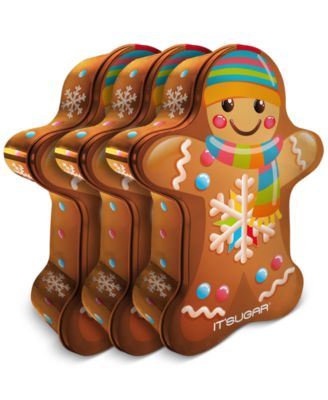 IT'SUGAR - Holiday Gingerbread Man Cookie Tin, 3 Pack