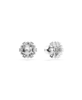 Snowflake White Rhodium Plated Idyllia Stud Earrings