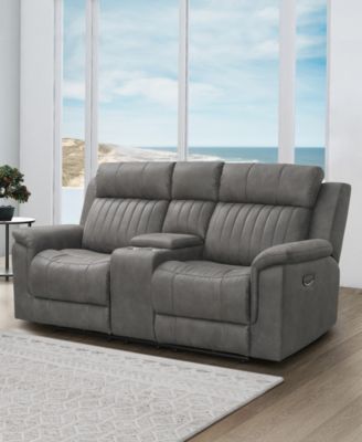 75" Fabric Power Reclining Console Loveseat