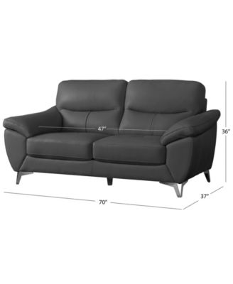 70" Top Grain Leather Loveseat