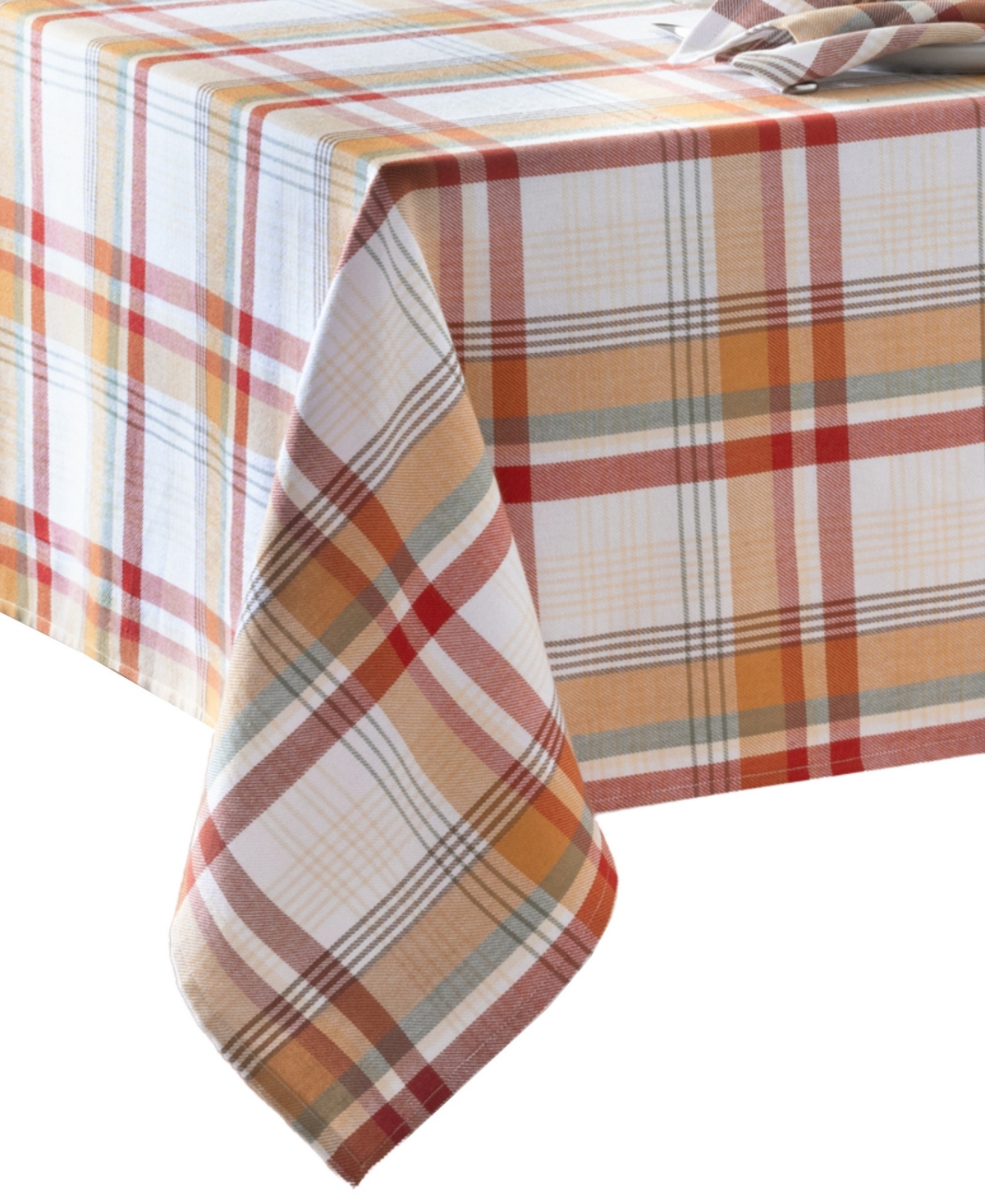 Elrene Seneca Plaid Harvest Cotton Tablecloth, 60" X 102" In Multi