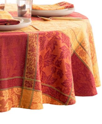 Maplewood Jacquard Harvest Cotton Oval Tablecloth, 60" x 84" Oval