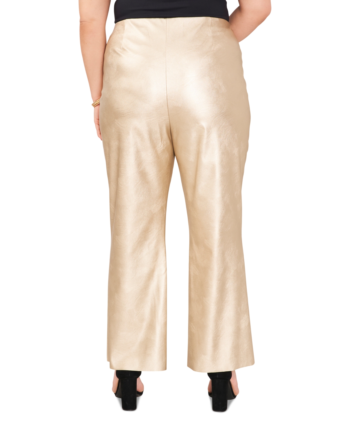 Vince Camuto Plus Size Faux-Leather Flare-Leg Leggings