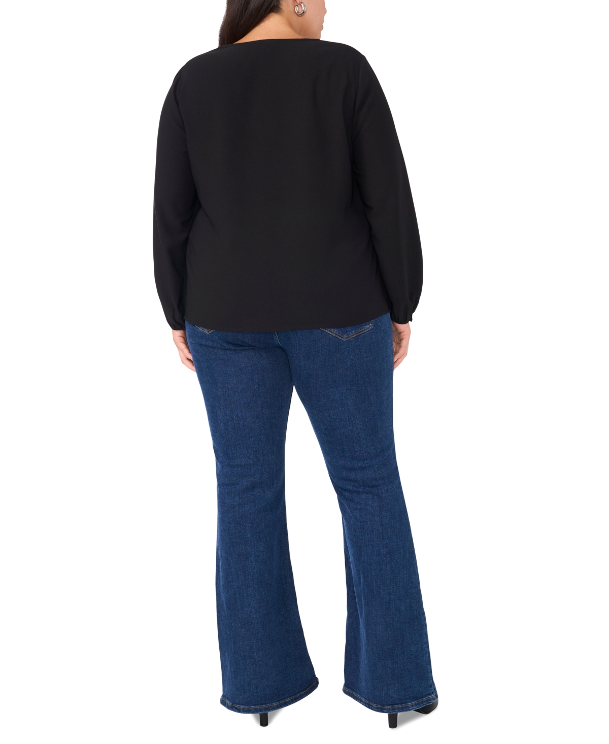 Vince Camuto Plus Size Rhinestone-Trim V-Neck Blouse