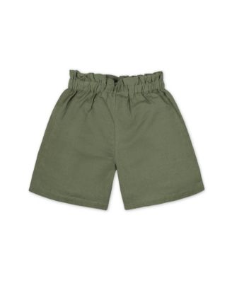 Toddler Girls Pull-On Cinched Waist Linen Short