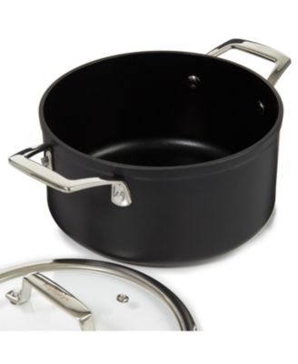 Essentials Non-stick Hard Anodized 8" Stockpot 3.3qt. With Glass Lid, Black
