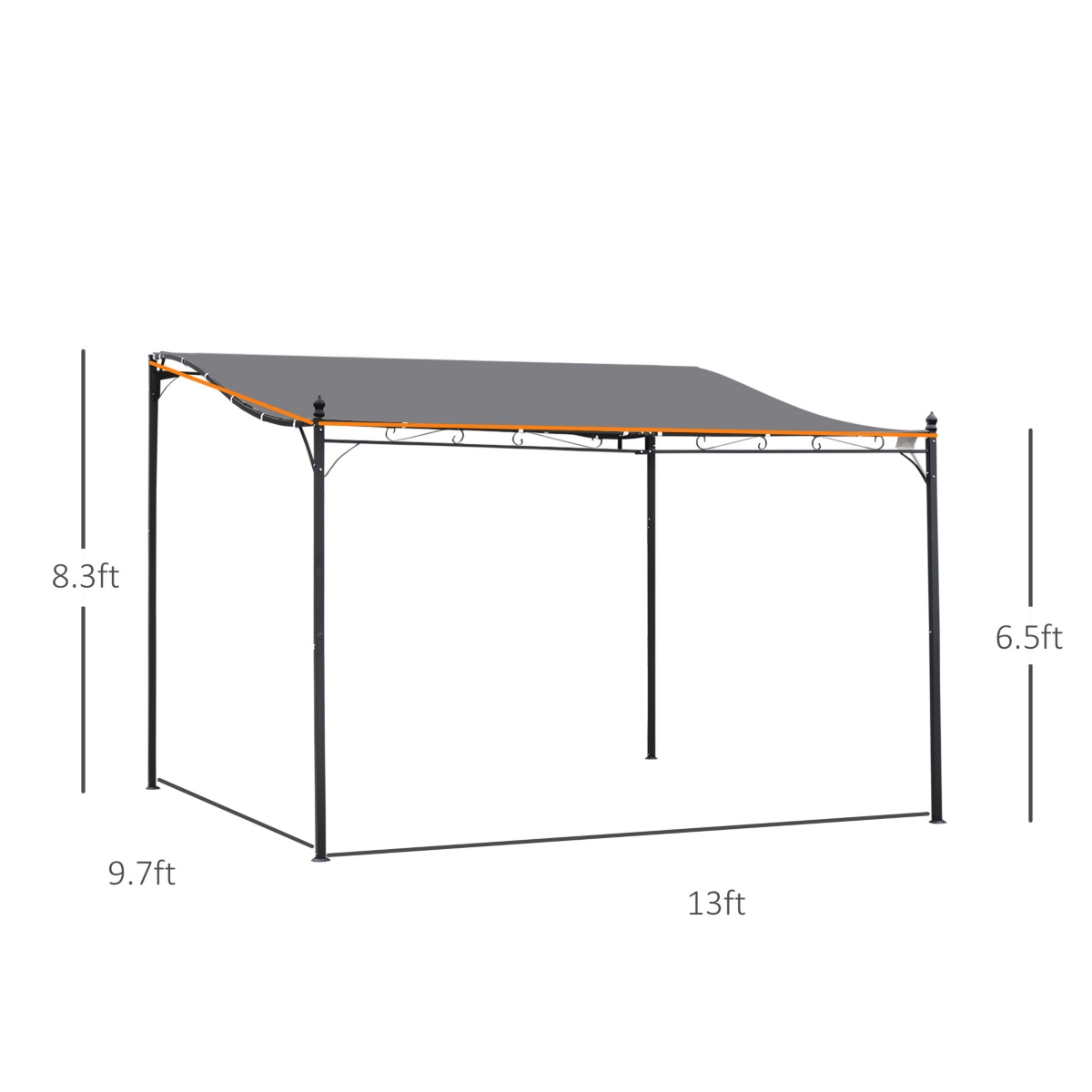 Outsunny 10' x 13' Outdoor Pergola Gazebo, Canopy w/ Drain Holes, Cream