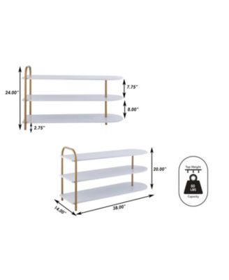 Modern 3-Tier Iron Curved Decker Shoe Rack