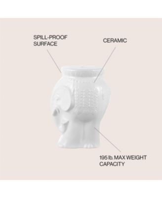 Orla 18.5" Modern Bohemian Elephant Ceramic Garden Stool, Yellow