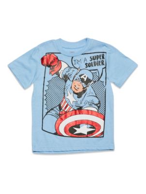 Little Boys Marvel Captain America Black Panther Iron Man Short Sleeve Graphic T-Shirt