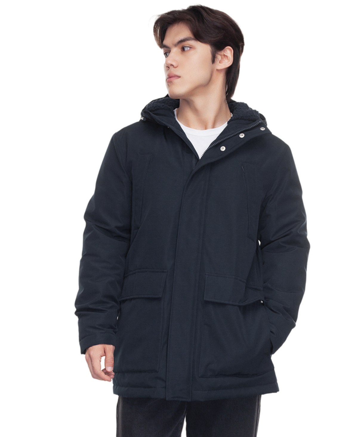 Men's Ultimate Winter Parka with Fleece-Lined Hood - Navy