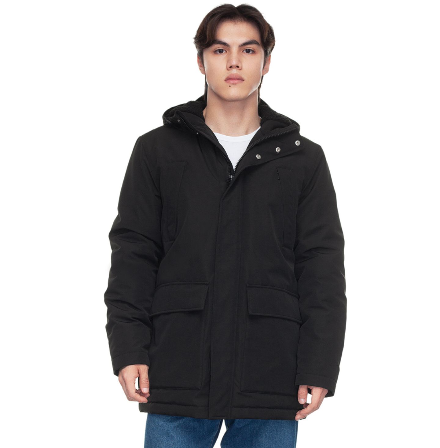 Мужская куртка Rokka&Rolla Ultimate Winter Parka with Fleece-Lined Hood, цвет: Чёрный — фото 1