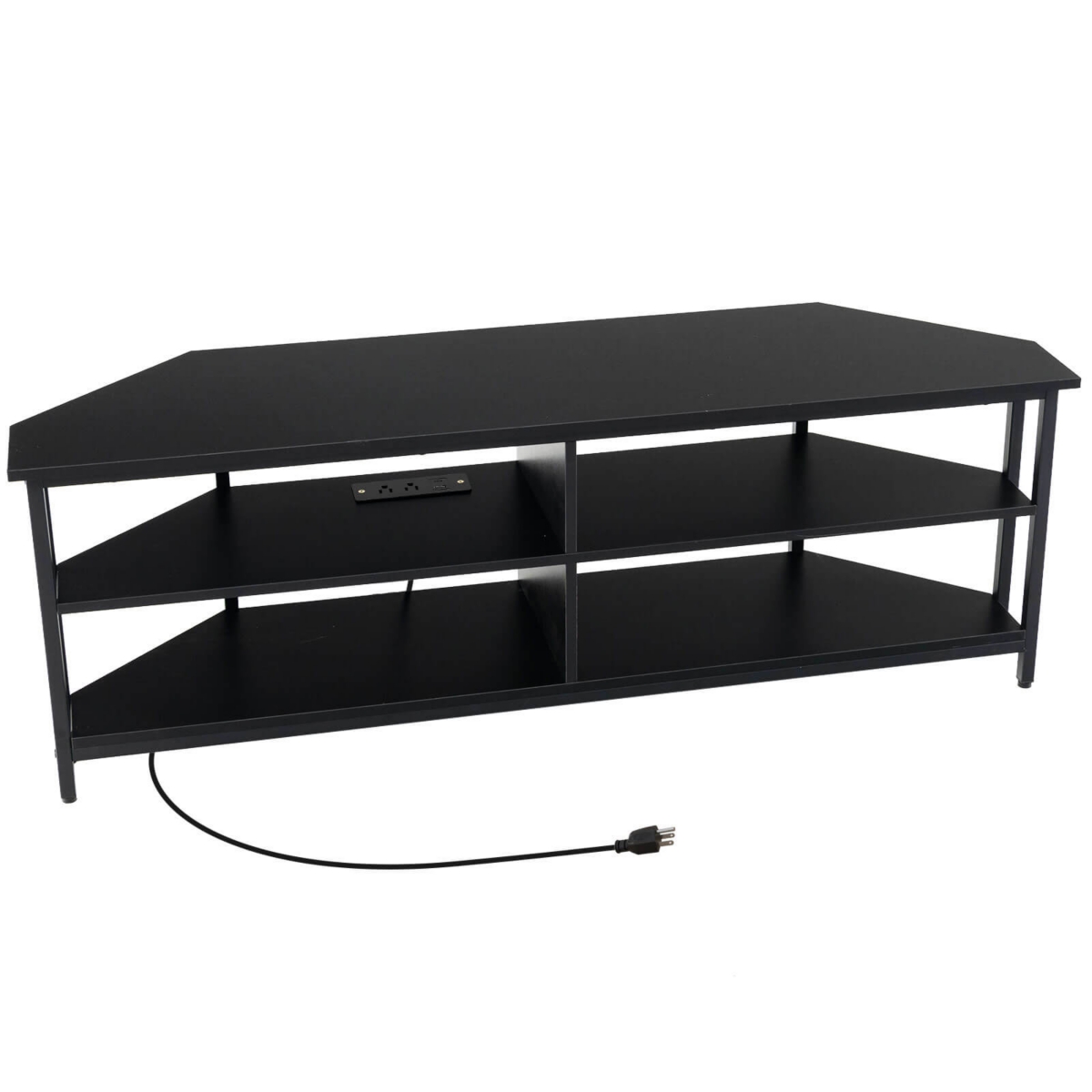 Costway Corner Tv Stand for Tvs up to TV Console Table with Ac Outlets&Usb A Ports