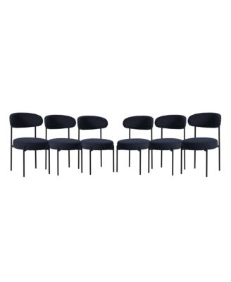 Mid-Century Modern Upholstered Sherpa Round Dining Chairs (Set of 6)