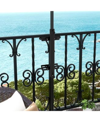 Patio Umbrella Holder, Adjustable Deck Mount Bracket for Railing