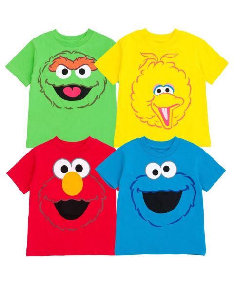 Футболки Sesame Street 4-Pack Short Sleeve T-Shirts для мальчиков-малышей, цвет: Разноцветный