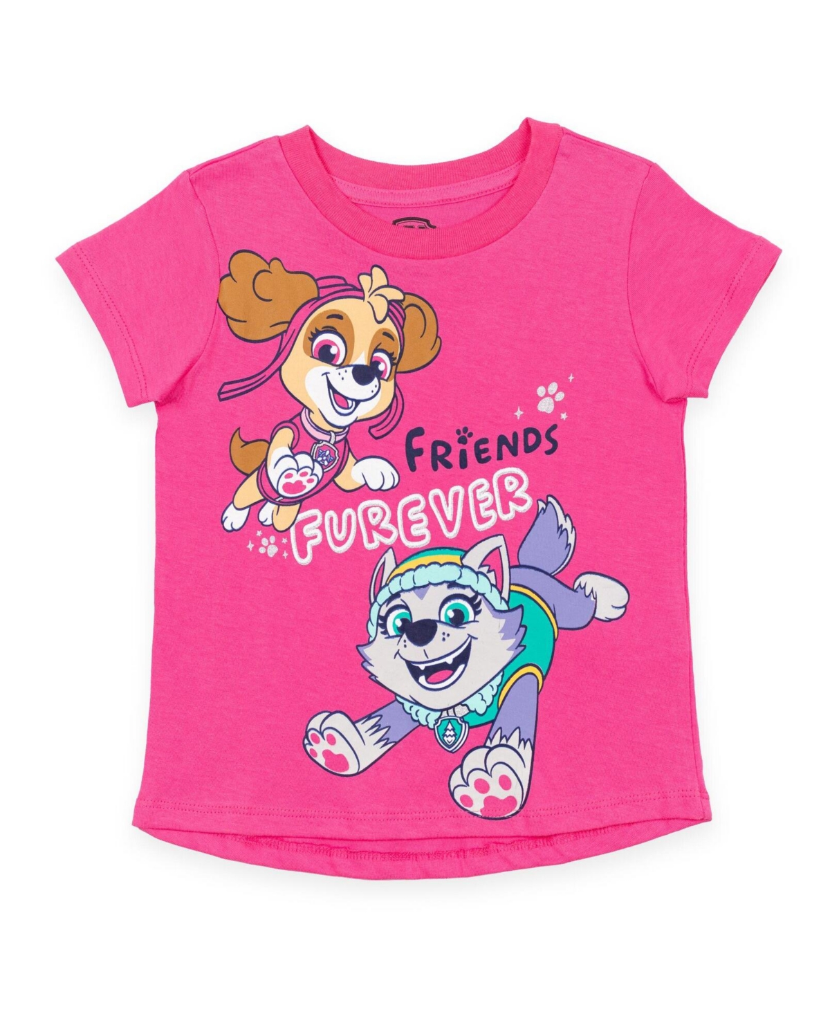 Paw Patrol Girls Everest Rubble Marshall 2 Pack T-Shirts to -/ pink