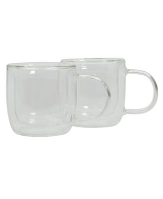 Salon Espresso 3 OZ Double Wall Insulated Glasses Mugs (Set of 2)