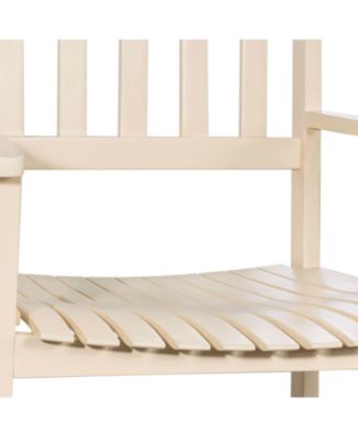 Seagrove Farmhouse Classic Slat-Back 350-LBS Support Acacia Wood Outdoor Rocking Chair, Almond