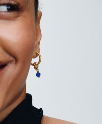 14K Gold-Plated Turquoise Blue Eternity Circle Dangle Charm