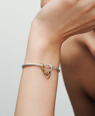 Sterling silver and 14k Gold-plated unique metal blend Openable & Splittable Handcuffs Dangle Charm