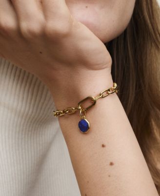 14K Gold-Plated Blue Engravable Mini Medallion Charm