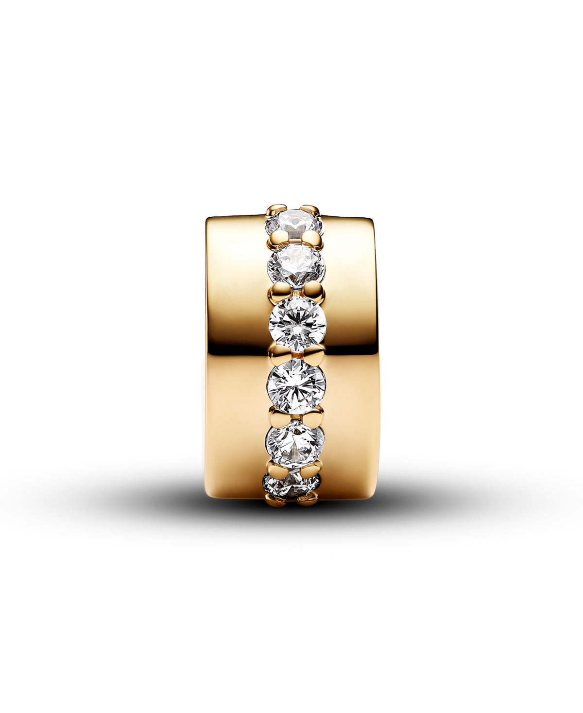 Pandora 14k Gold-plated Clear Sparkling Row Clip Charm In Gold