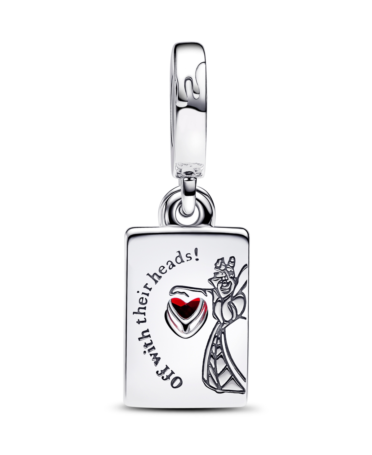 Pandora Sterling Silver Disney Villains Queen Of Hearts Double Dangle Charm In Silver