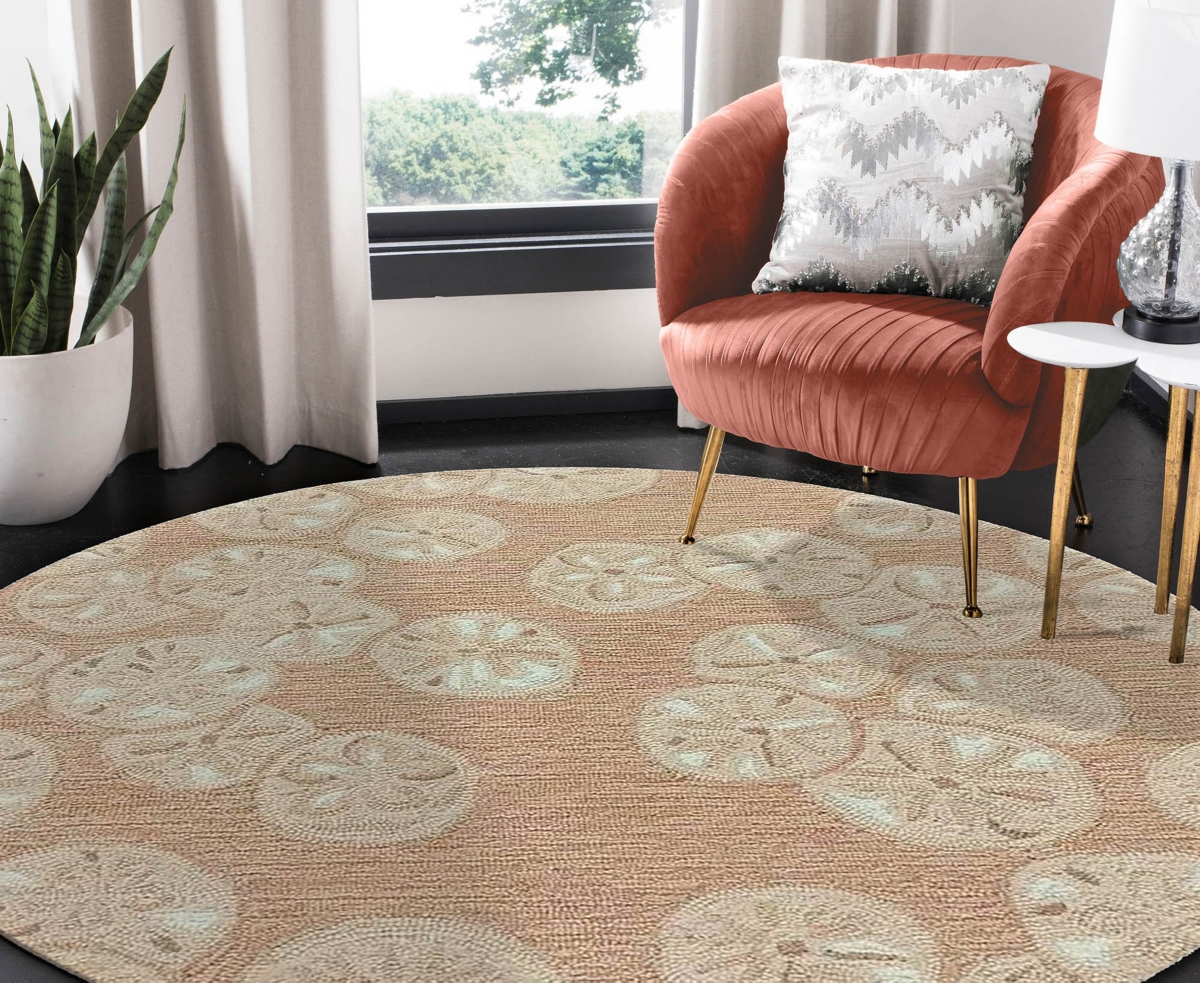 Liora Manne Capri Sea Biscuit 4'x4' Round Area Rug In Camel