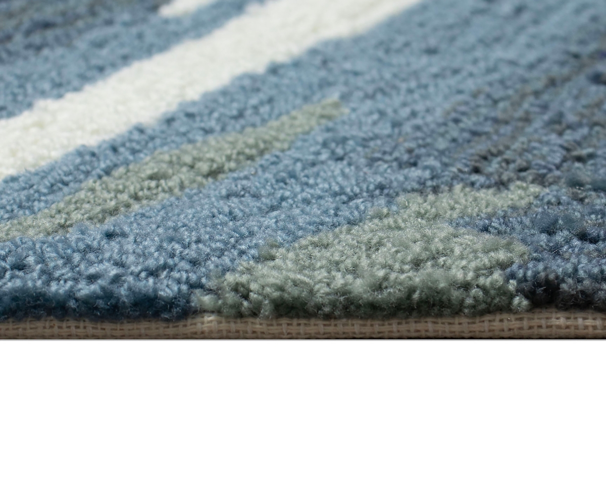 Liora Manne Capri Wave 2'x8' Runner Area Rug In Blue