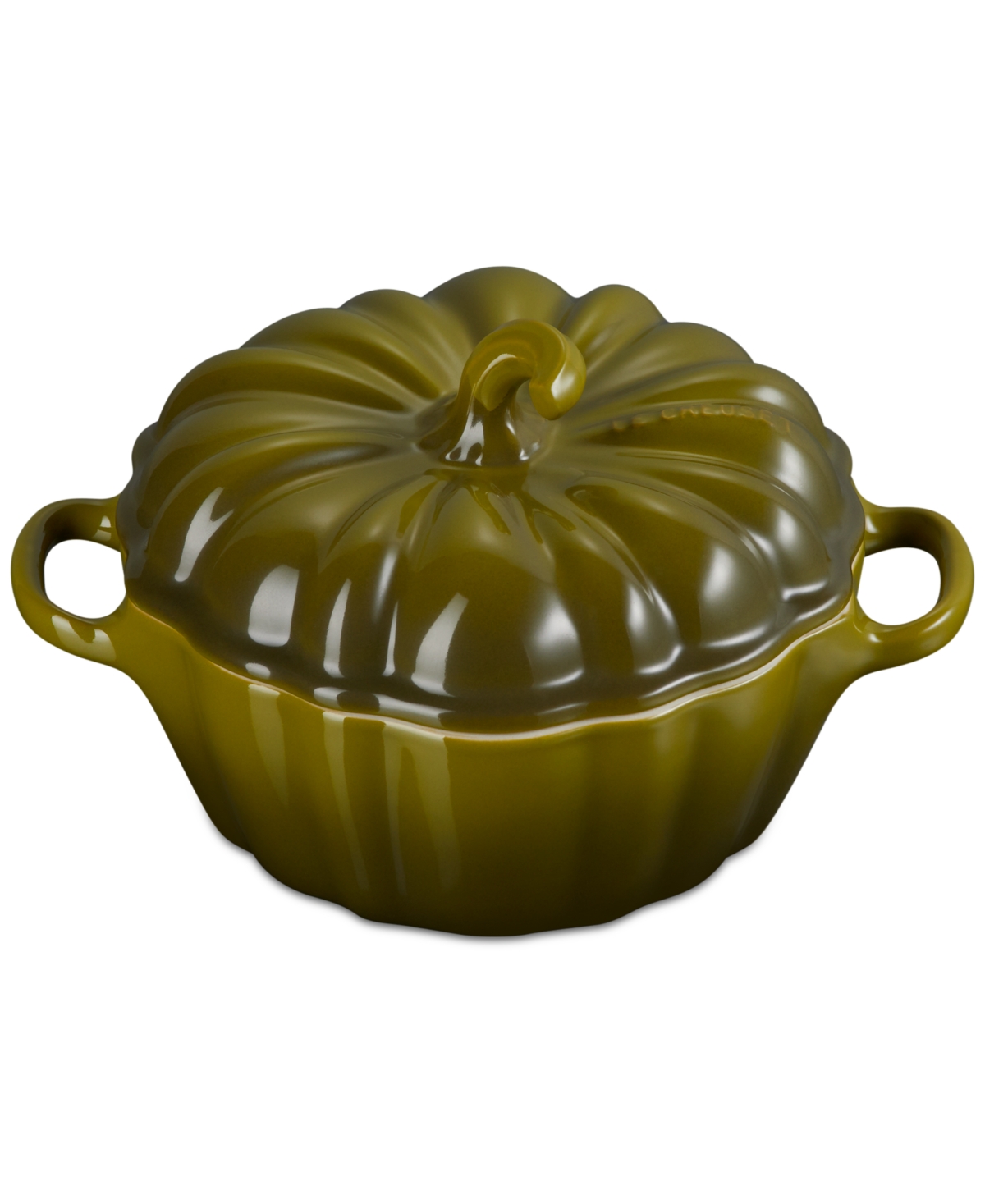 Le Creuset Stoneware Figural 12-oz. Pumpkin Petite Cocotte In Green