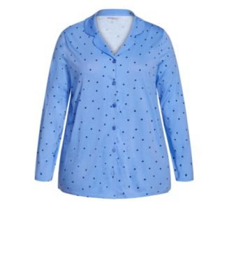 Women's Plus Size Button Star Sleep Top